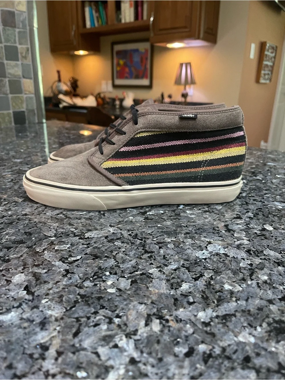Vans Guate Stripe Gray Suede Chukka Boots with Multicolor Stripes Fall 2012 Sz 9